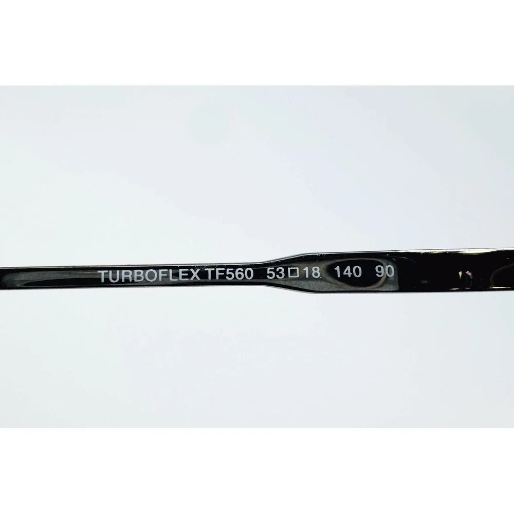 Turboflex Eyeglasses Mens Black Semi Rimless TF560 53-18-140